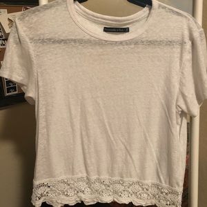 Abercrombie White Shirt with Lace Trim